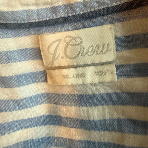 J. Crew Relaxed Fit Irish Linen Shirt Small Short Sleeve Baird McNutt size L - Picture 5 of 7